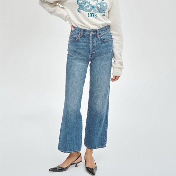 Denim Forum Farrah High Rise Wide Leg sz 27 - Picture 1 of 13